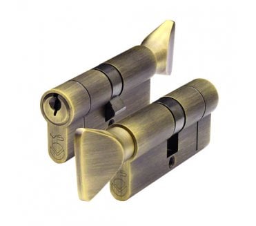 Vier 5-Pin Euro Profile Cylinder & Turn - Antique Brass