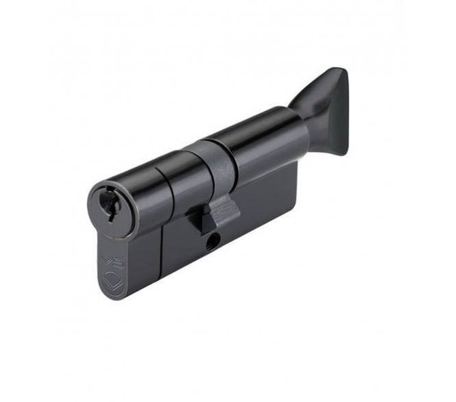 Vier 5-Pin Euro Profile Cylinder & Turn - Black