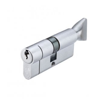 Vier 5-Pin Euro Profile Cylinder & Turn - Satin Chrome