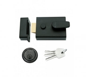 Vier Rim Security Nightlatch 60mm Backset - Matt Black