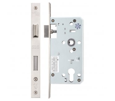 Vier ZDL7255 DIN Euro Profile Sashlock Case 72mm c/c - 55mm Backset - Satin Stainless Steel