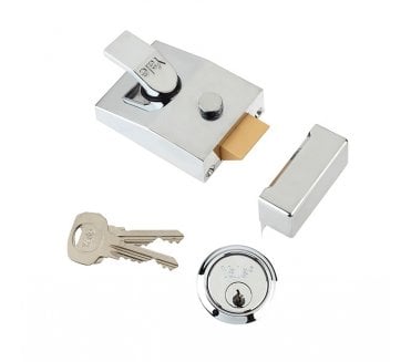 Yale 89 Rim Nightlatch 90mm Wide - Polished Chrome