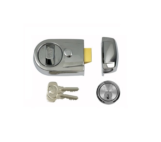 Yale Y3 Security Rim Nightlatch 60mm Backset - Polished Chrome