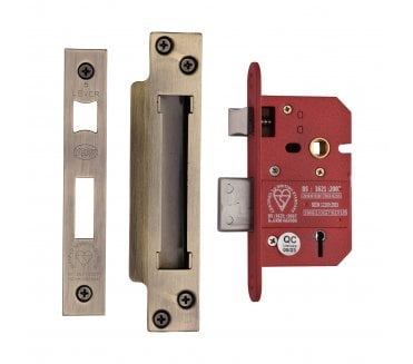 York British Standard 5-Lever Sashlocks - Antique Brass