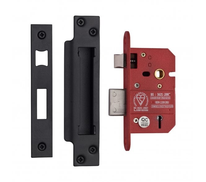 York British Standard 5-Lever Sashlocks - Matt Black
