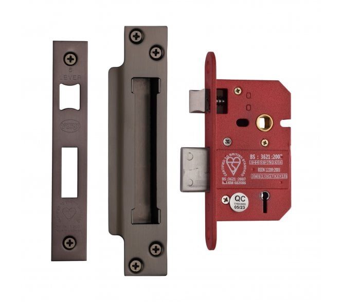 York British Standard 5-Lever Sashlocks - Matt Bronze