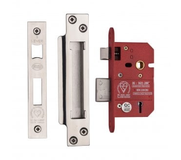 York British Standard 5-Lever Sashlocks - Polished Chrome/Nickel