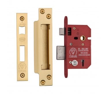 York British Standard 5-Lever Sashlocks - Satin Brass
