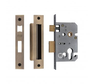 York Euro Profile Mortice Sashlocks - Antique Brass