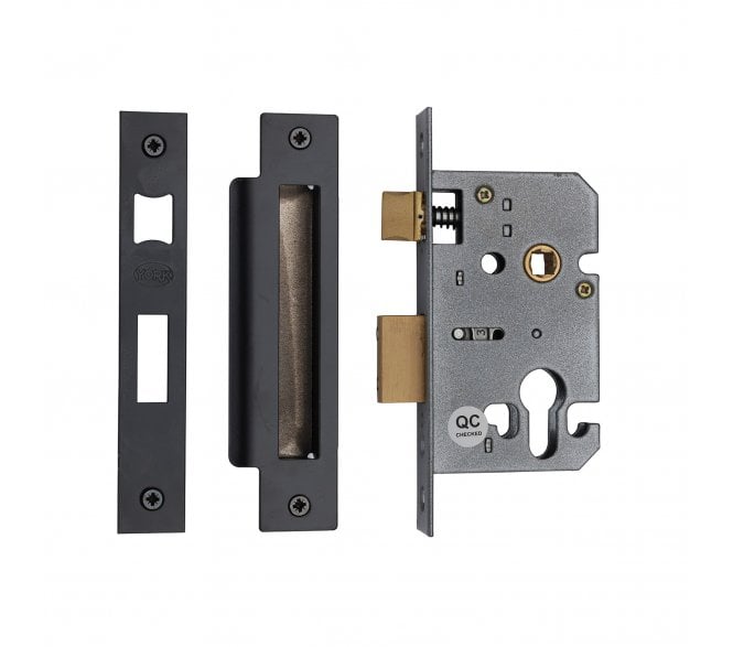 York Euro Profile Mortice Sashlocks - Matt Black