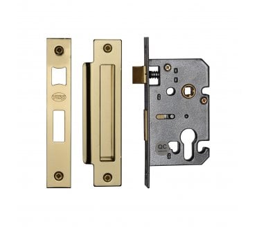 York Euro Profile Mortice Sashlocks - Polished Brass