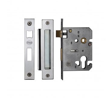 York Euro Profile Mortice Sashlocks - Polished Chrome/Polished Nickel