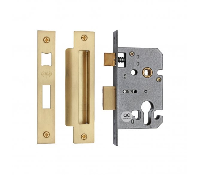 York Euro Profile Mortice Sashlocks - Satin Brass
