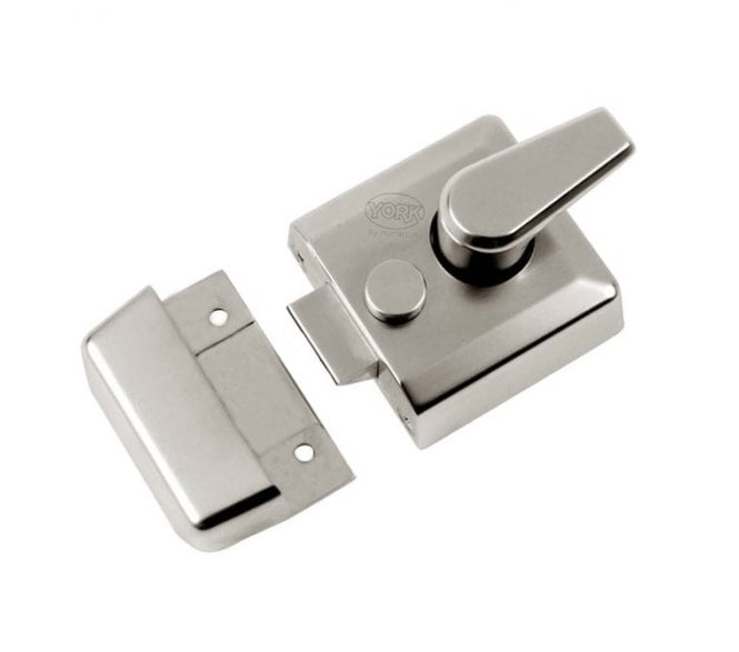 York Security Rim Nightlatch - 40mm Backset - Satin Nickel
