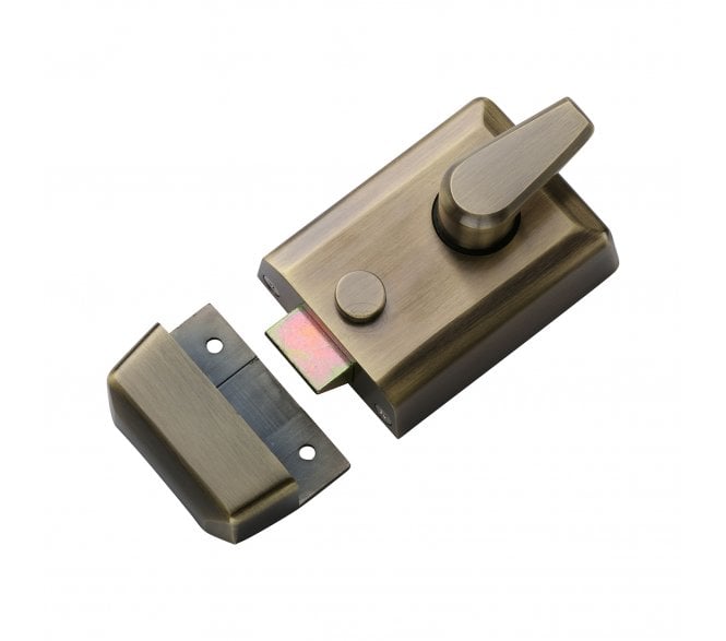 York Security Rim Nightlatch - 60mm Backset - Antique Brass