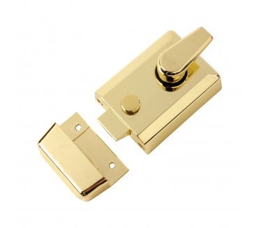 York Security Rim Nightlatch - 60mm Backset - Polished Brass