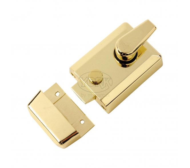 York Security Rim Nightlatch - 60mm Backset - Satin Brass