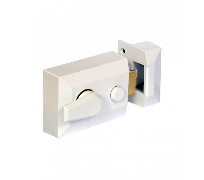 York Security Rim Nightlatch - 60mm Backset - White