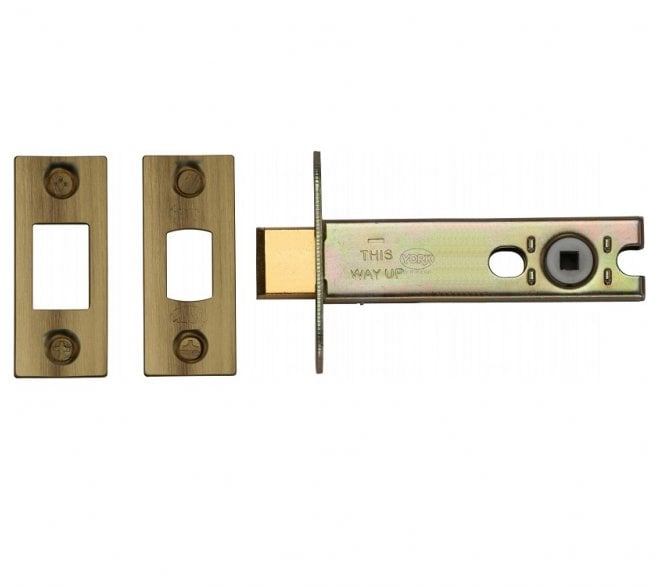 York YKBDB Tubular Bathroom Deadbolt 100mm - Antique Brass