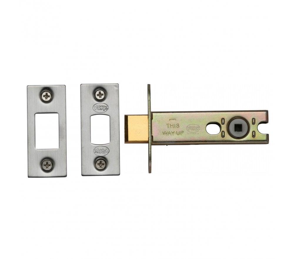 York YKBDB Tubular Mortice Bathroom Deadbolts 100mm - Satin Nickel 