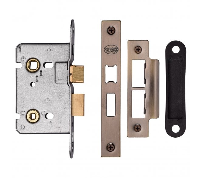York YKBL Mortice Bathroom Locks - Antique Brass