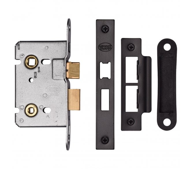 York YKBL Mortice Bathroom Locks - Matt Black