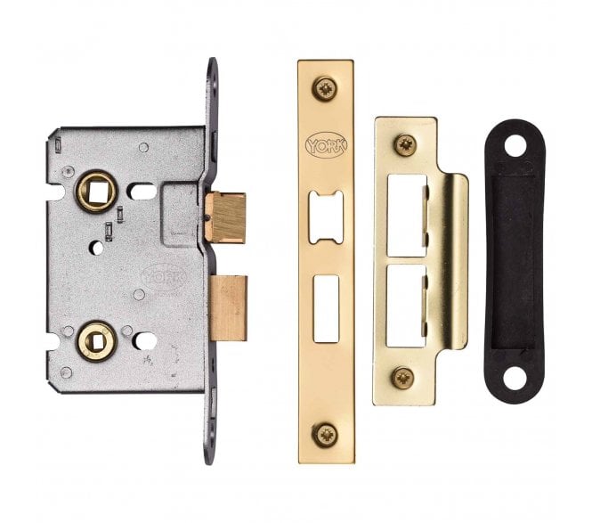 York YKBL Mortice Bathroom Locks - Polished Brass