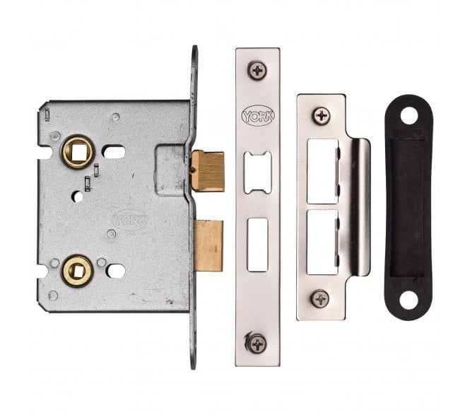 York YKBL Mortice Bathroom Locks - Polished Chrome/Polished Nickel
