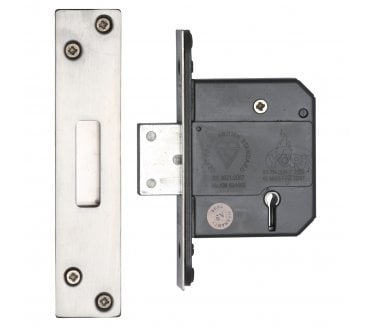 York YKBSDL 5-Lever British Standard Mortice Deadlock & Keys - Satin Chrome/Nickel
