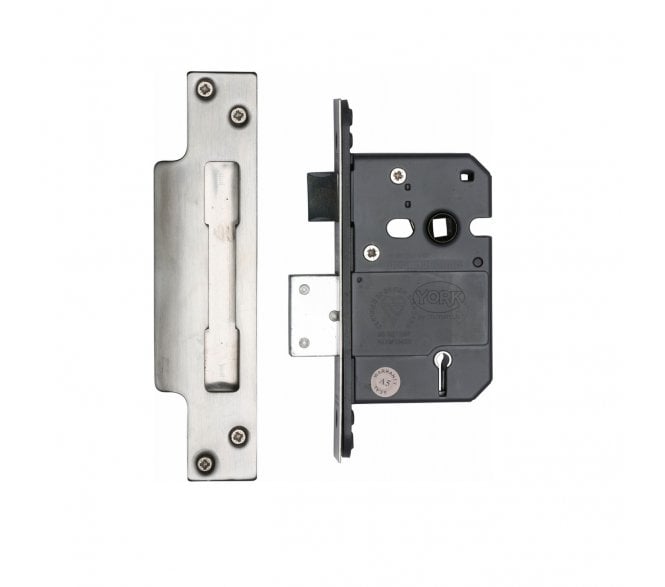 York YKBSSL 5-Lever British Standard Mortice Sashlock & Keys - Satin Chrome/Nickel