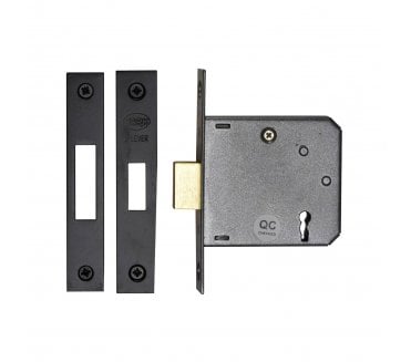 York YKDL33N 3-Lever Mortice Deadlock 76mm - Matt Black