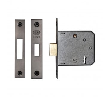 York YKDL33N 3-Lever Mortice Deadlock 76mm - Matt Bronze