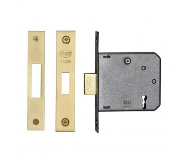 York YKDL33N 3-Lever Mortice Deadlock 76mm - Satin Brass