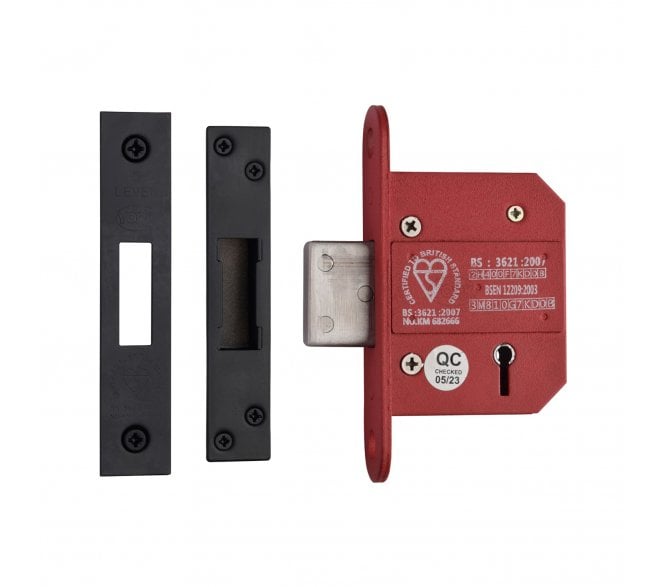 York YKDLBS British Standard 5-Lever Mortice Deadlock - Matt Black