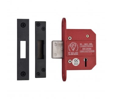 York YKDLBS British Standard 5-Lever Mortice Deadlock - Matt Black