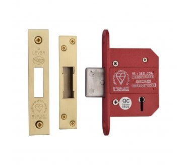York YKDLBS British Standard 5-Lever Mortice Deadlock - Satin Brass