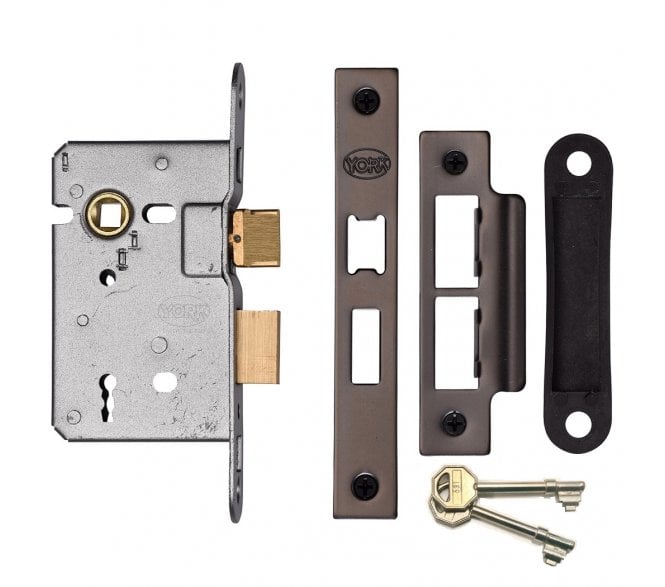 York YKSL 3-Lever Mortice Sashlock & Keys - Matt Bronze