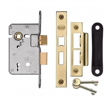 York YKSL 3-Lever Mortice Sashlock & Keys - Satin Brass