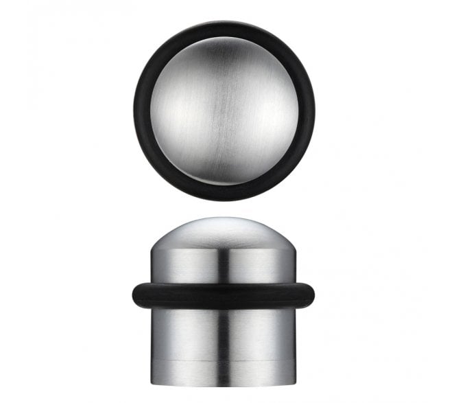 Zoo Floor Mounted Domed Doorstop - Satin Chrome