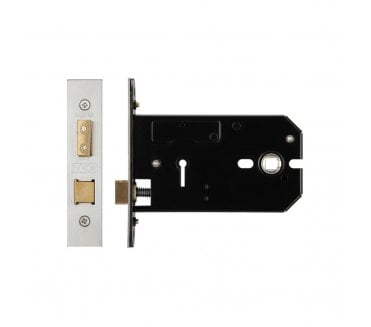 Zoo Hardware 127mm Horizontal 3-Lever Mortice Lock - Satin Stainless Steel