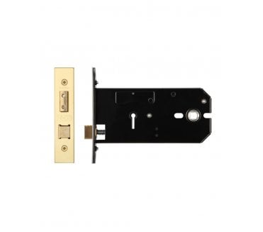 Zoo Hardware 152mm Horizontal 3-Lever Mortice Lock - PVD Brass