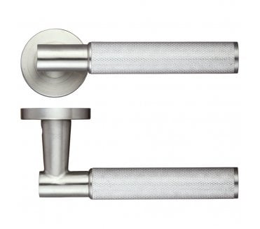 Zoo Hardware Athena Knurled Handle On Rose - Satin Stainless Steel