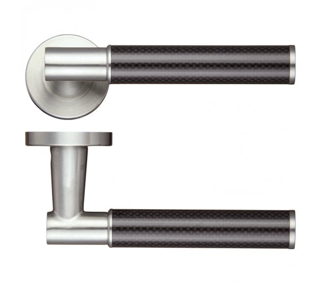 Zoo Hardware Eros Carbon Fibre Handle On Rose - Satin Stainless Steel