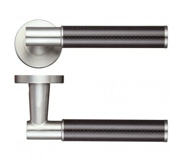 Zoo Hardware Eros Carbon Fibre Handle On Rose - Satin Stainless Steel
