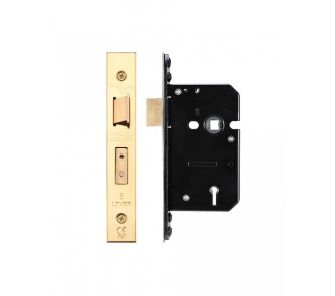 Zoo Hardware Heavy Duty 5-Lever Mortice Sashlocks - PVD Brass