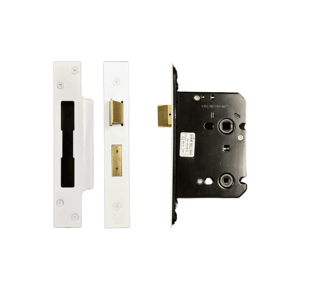 Zoo Hardware Heavy Duty Mortice Bathroom Locks - Powder Coat White