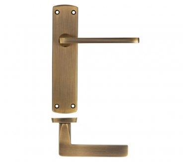 Zoo Hardware Leon Door Handles On Backplate - Antique Brass