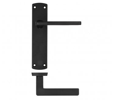 Zoo Hardware Leon Door Handles On Backplate - Matt Black