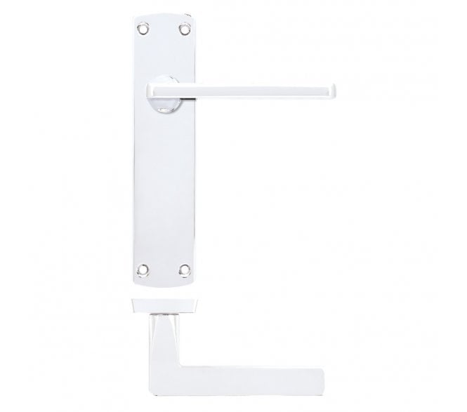 Zoo Hardware Leon Door Handles On Backplate - Polished Chrome