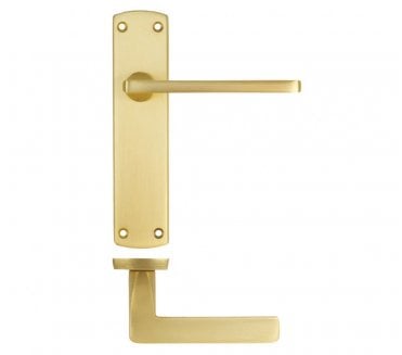 Zoo Hardware Leon Door Handles On Backplate - Satin Brass